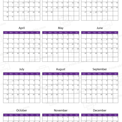 2033 Calendar printable free download