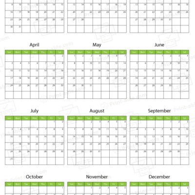 2033 Calendar printable free download