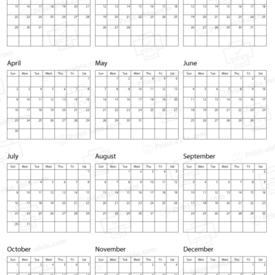 2034 calendar printable free download