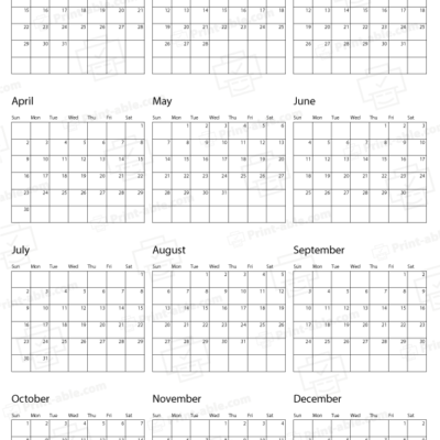 2034 calendar printable free download