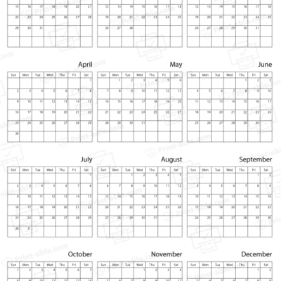 2034 calendar printable free download