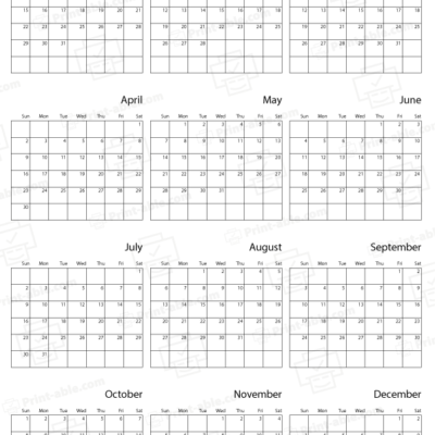 2034 calendar printable free download