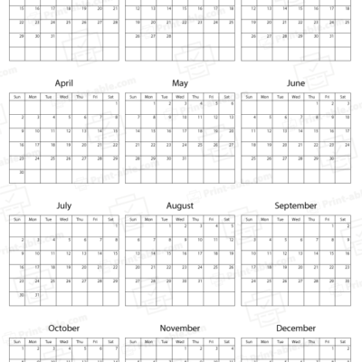 2034 calendar printable free download