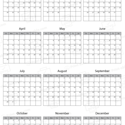 2034 calendar printable free download