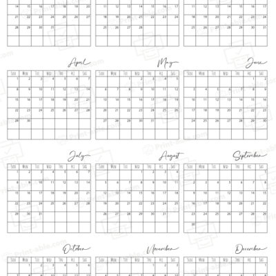 2035 Calendar printable free download