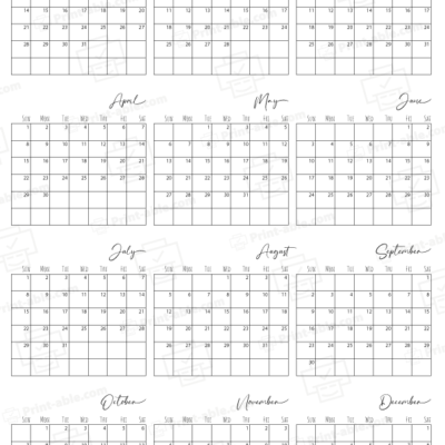 2035 Calendar printable free download