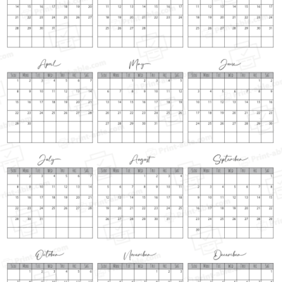 2035 Calendar printable free download