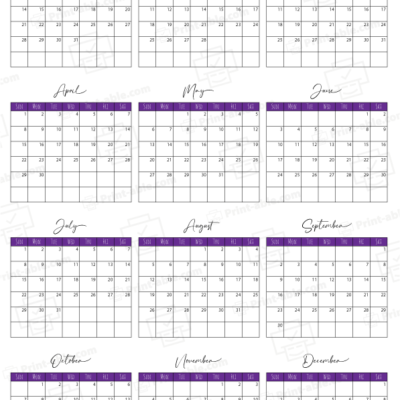2035 Calendar printable free download
