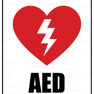 Aed sign printable free download