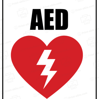 Aed sign printable free download