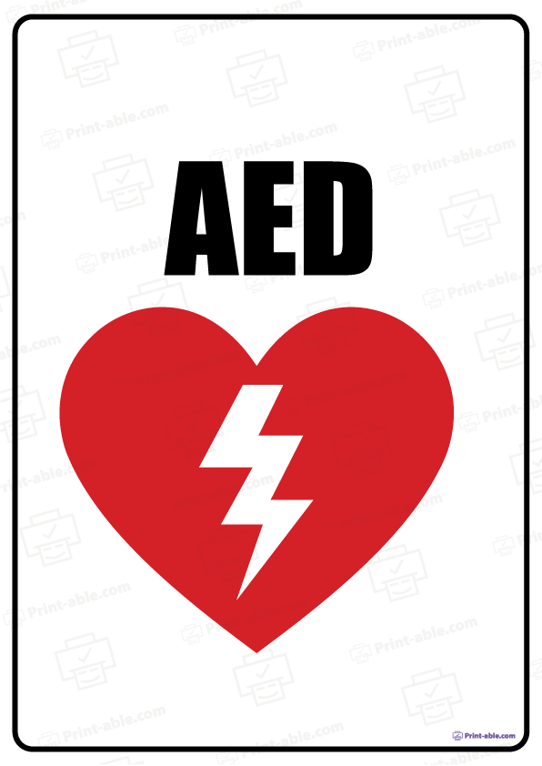 AED Sign Printable Free Download