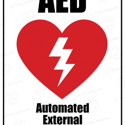 Aed sign printable free download