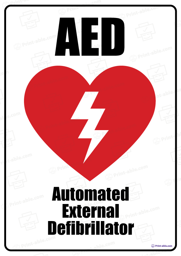AED Sign Printable Free Download