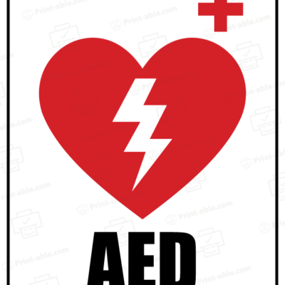 Aed sign printable free download