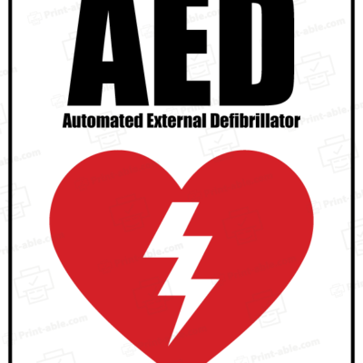 Aed sign printable free download