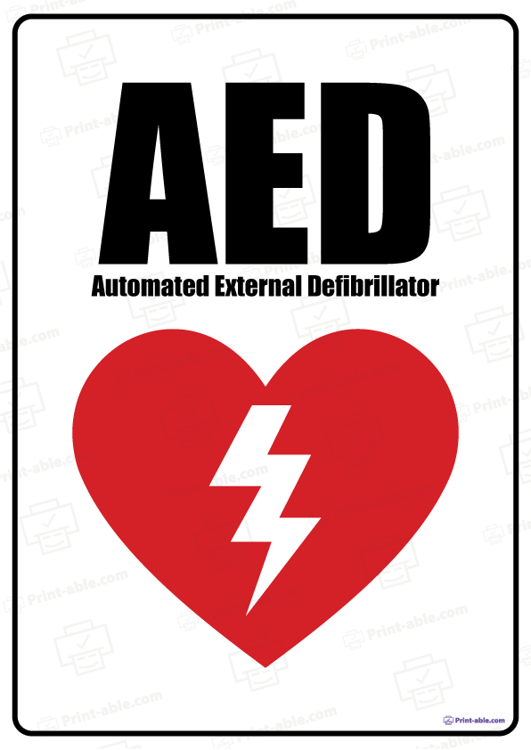 AED Sign Printable Free Download