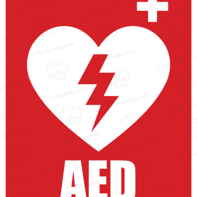 Aed sign printable free download