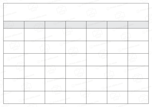 Blank calendar printable free download