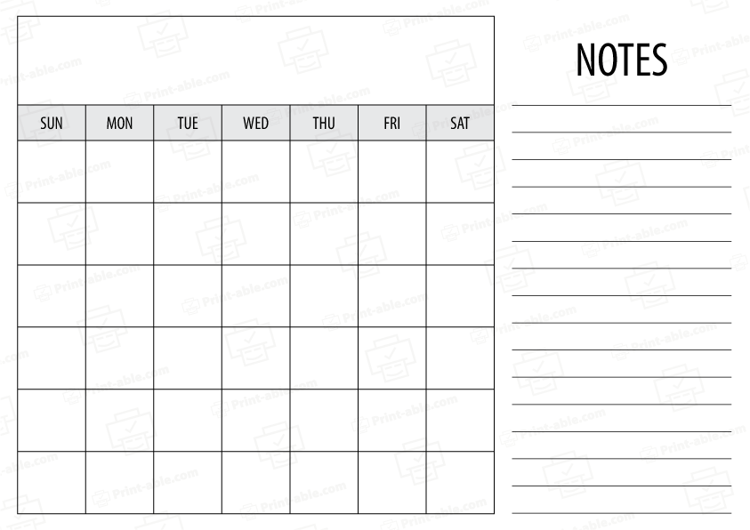 Free Printable Blank Calendar Template