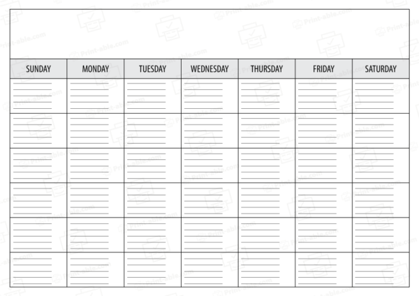 Blank calendar printable free download