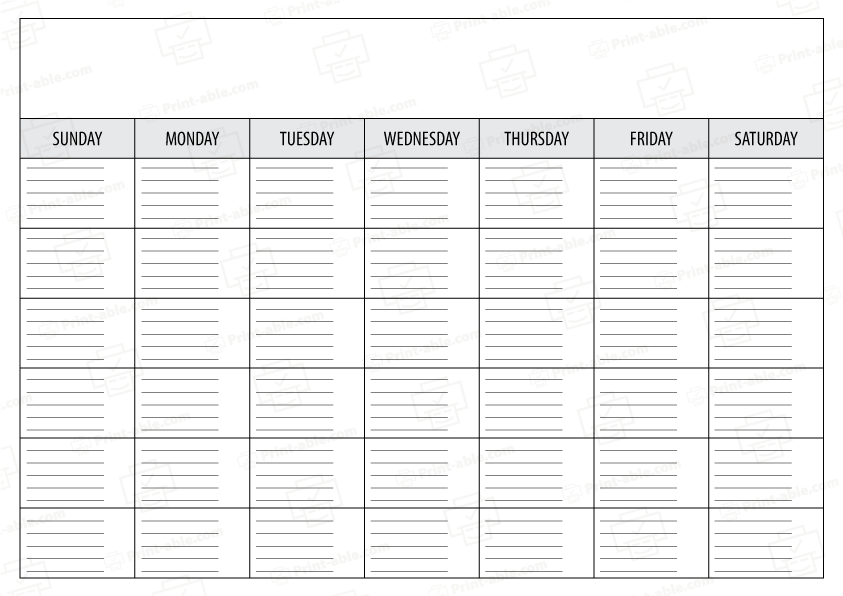 Free Printable Blank Calendar Template