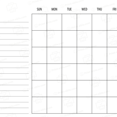 Blank calendar printable free download