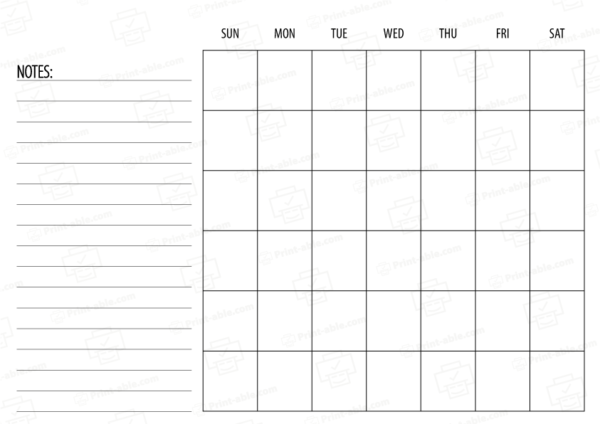 Blank calendar printable free download