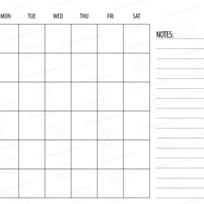 Blank calendar printable free download