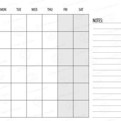 Blank calendar printable free download