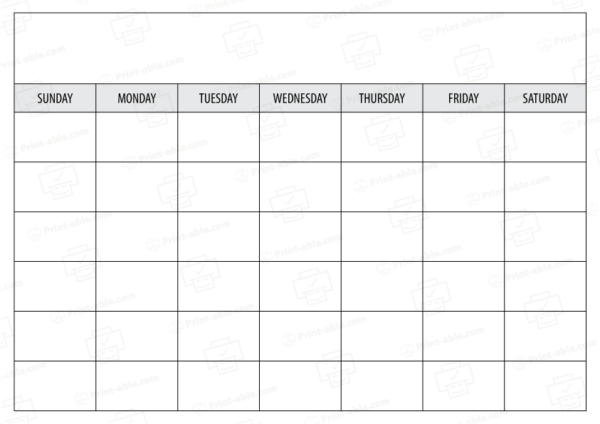 Blank calendar printable free download