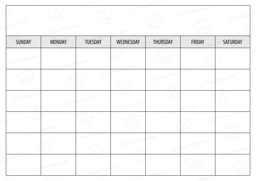 Free Printable Blank Calendar Template