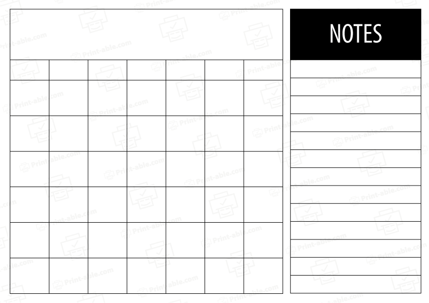 Free Printable Blank Calendar Template