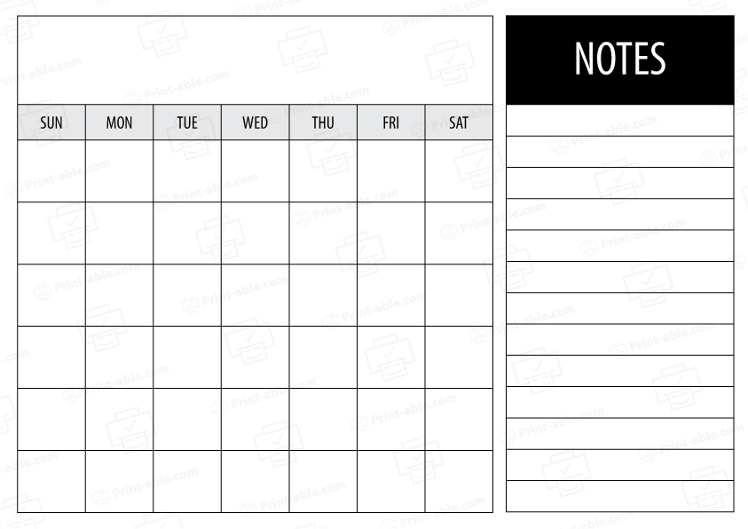 Free Printable Blank Calendar Template
