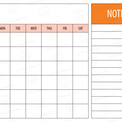 Blank calendar printable free download