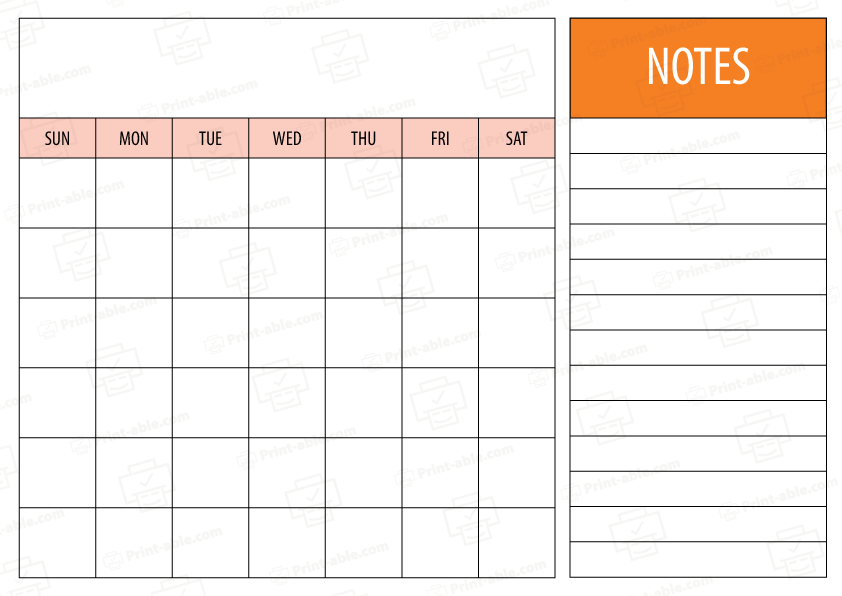 Free Printable Blank Calendar Template