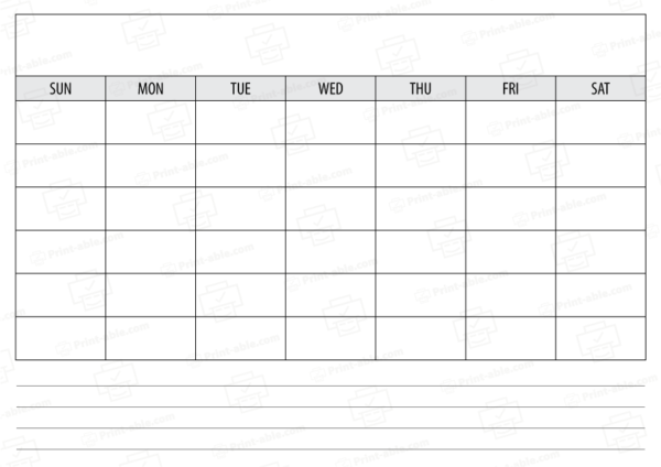 Blank calendar printable free download