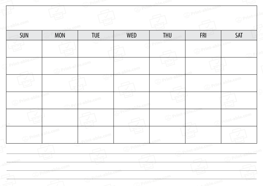 Free Printable Blank Calendar Template