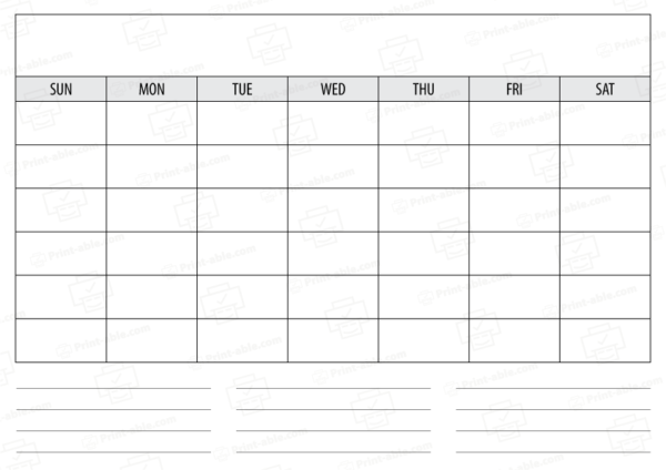 Blank calendar printable free download