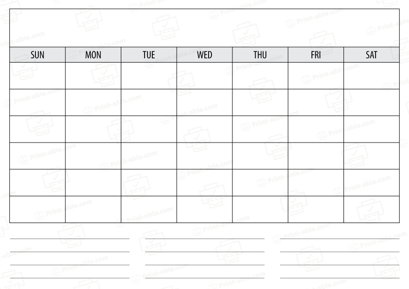 Free Printable Blank Calendar Template