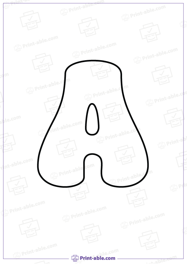 Bubble Letter A Printable