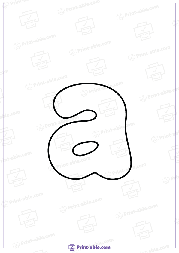Bubble Letter A Printable