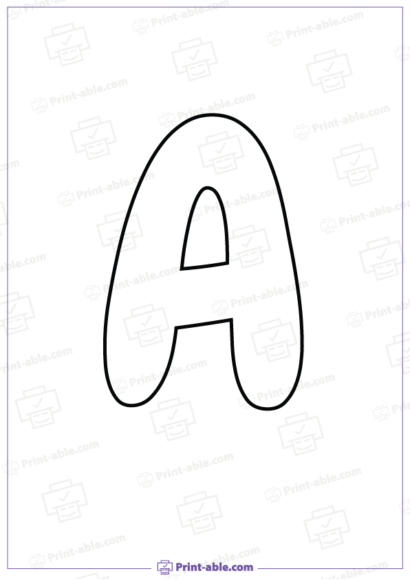 Bubble Letter A Printable