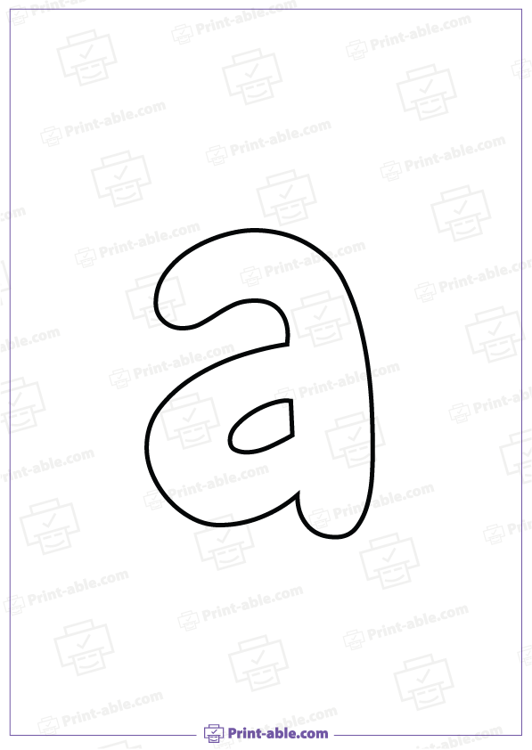 Bubble Letter A Printable