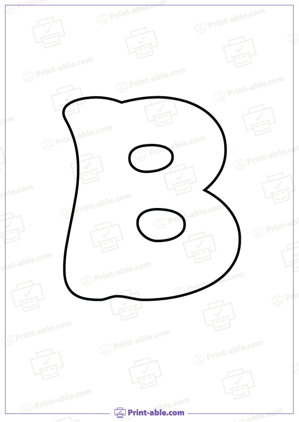 Bubble Letter B Printable