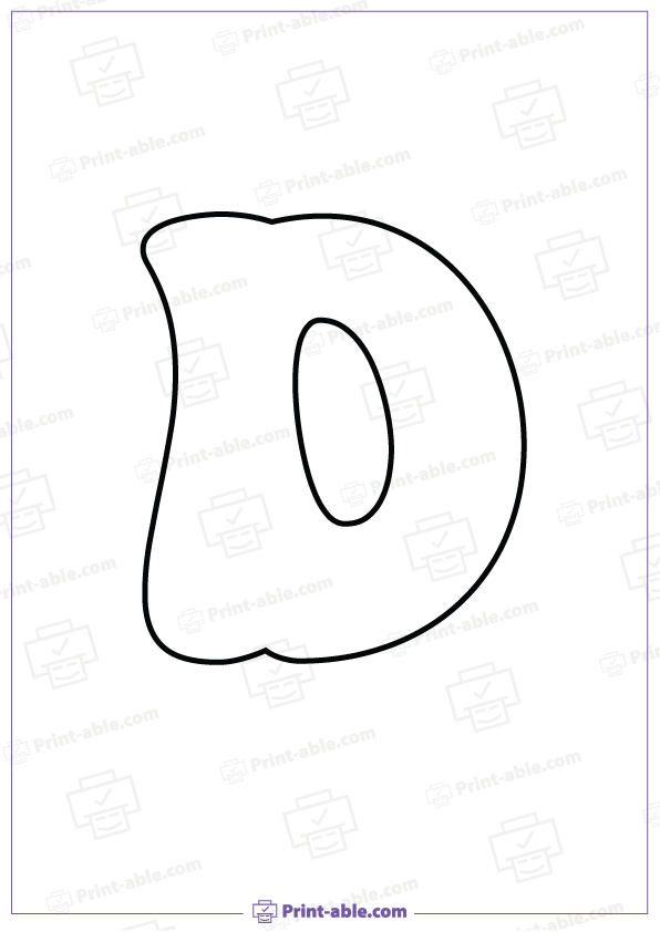 Bubble Letter D Printable Free Download