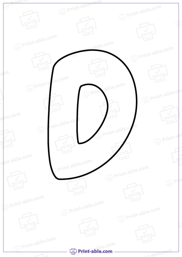 Bubble Letter D Printable Free Download