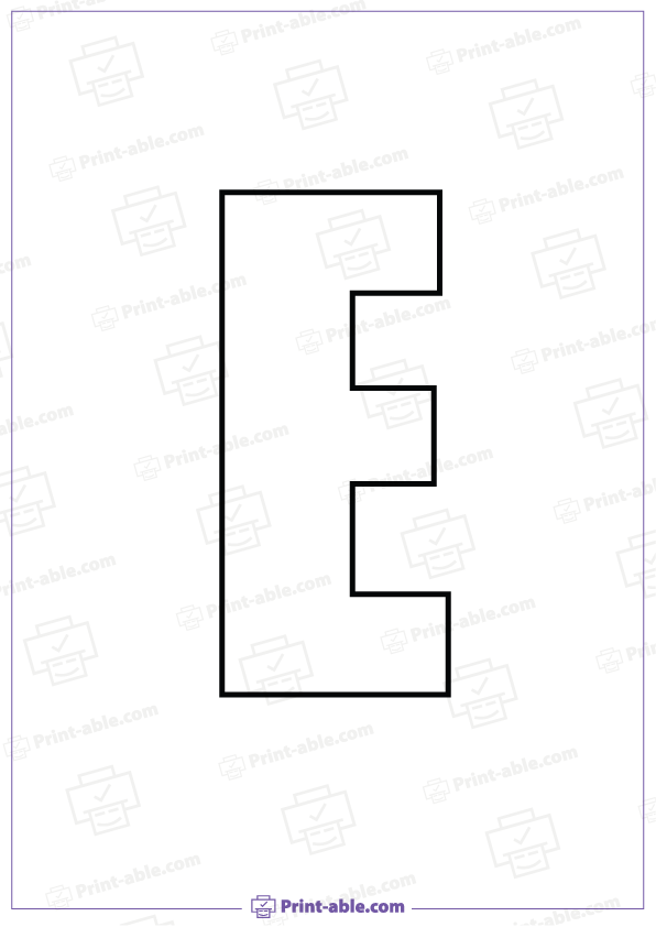 Bubble Letter E Printable Free Download