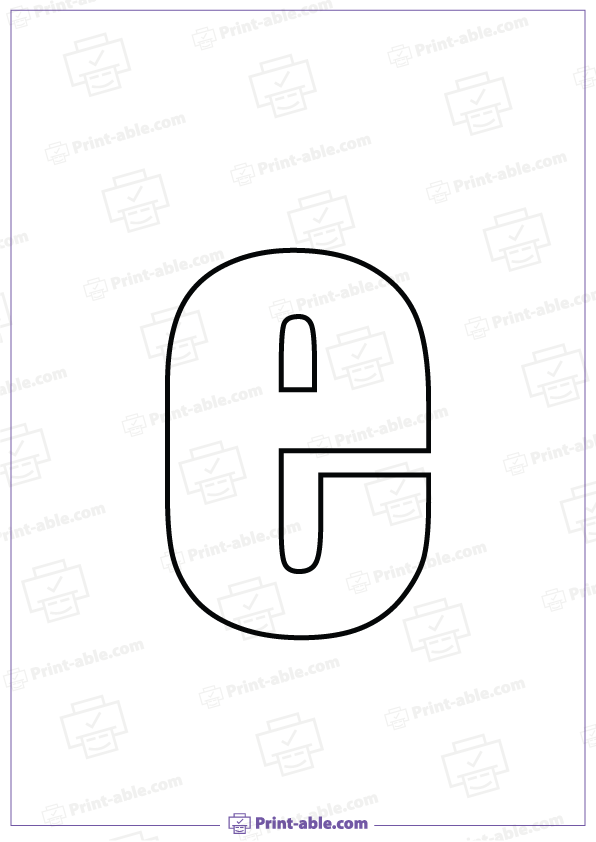 Bubble Letter E Printable Free Download