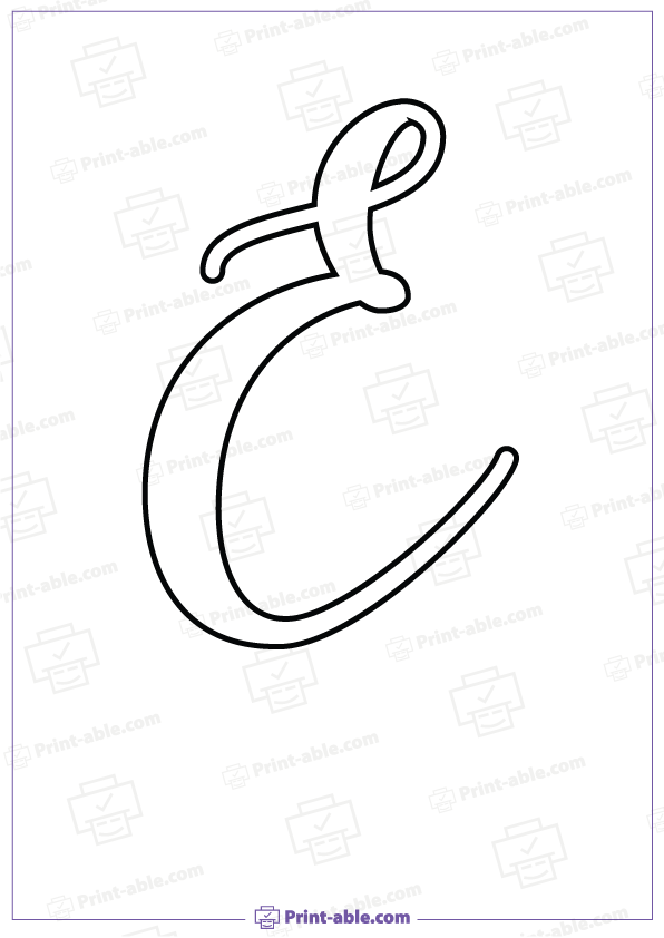 Bubble Letter E Printable Free Download