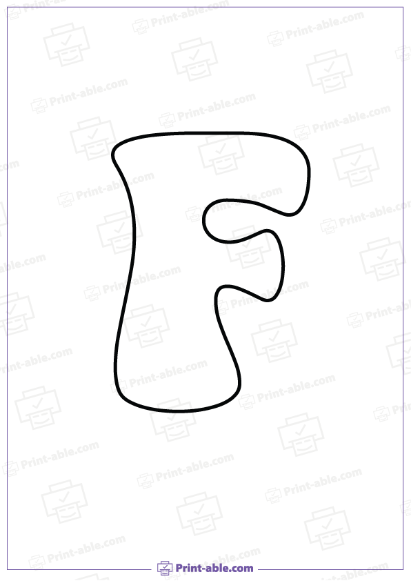 Bubble Letter F Printable Free Download